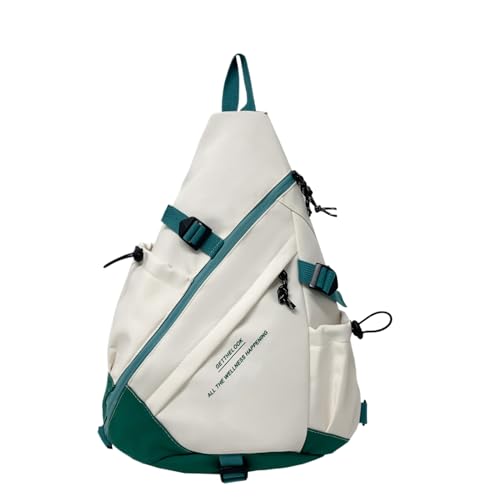 Mochila bandolera de gran capacidad, mochila cruzada de estilo deportivo, correa de hombro ligera y ajustable, resistente al agua, bolsa multiusos para senderismo, camping, fitness, viajes, verde Mochila bandolera de gran capacidad, mochila cruzada de estilo deportivo, correa de hombro ligera y ajustable, resistente al agua, bolsa multiusos para senderismo, camping, fitness, viajes, verde
