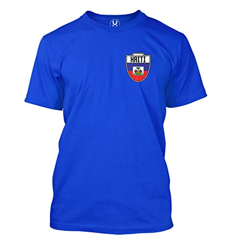 Haiti Football Jersey - Haitian National Soccer Mens T-Shirt (Royal Large)