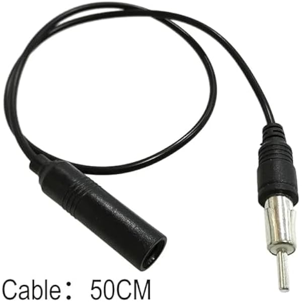 Przewód przedłużający antenę radiową FM do samochodu ogólnego przeznaczenia przenośny 50 cm ABS akcesorium około antena radiowa samochodowa FM antena stereo