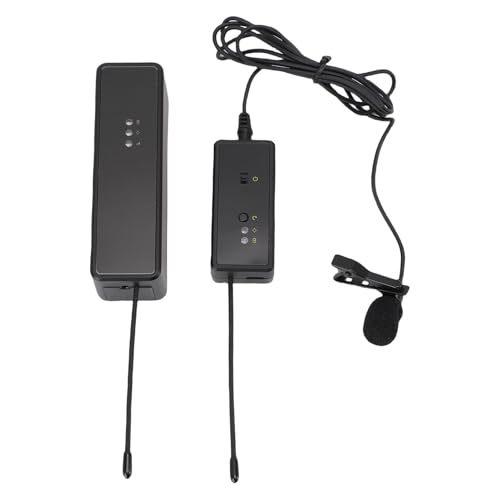Elprico Microphone pour la Caméra, Microphone Lavalier sans Fil, Transmission 164ft, Mini Microphone avec Réduction de Bruit, Micro à Revers Professionnel pour Entretien Record, Vlogs,