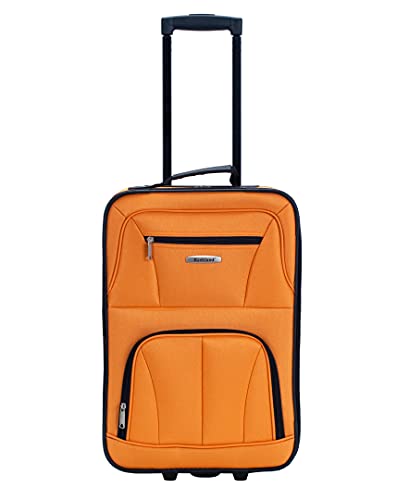 Rockland Fashion Softside Upright Luggage Set,Expandable, Orange, 2-Piece (14/19) #TOP1