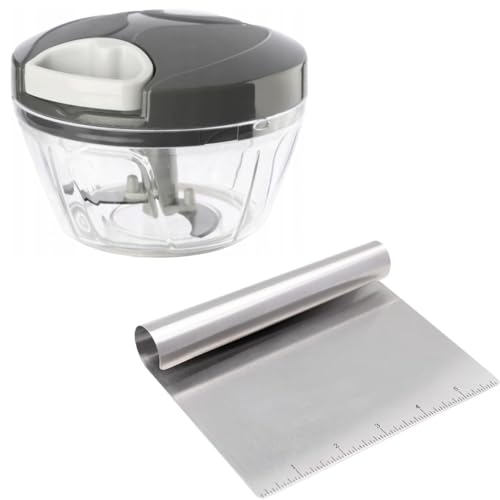 Lamina 15cm de Inox, Mini Processador Triturador Mixer de Alimento Manual 3 Laminas
