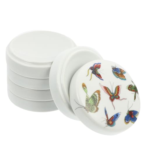 Beaupretty Paleta de Cerámica Redonda Grande con Tapa, 5 Capas para Acuarela y Pintura Tradicional China, Plato Apilable Resistente al Desgaste para Almacenamiento y Organización
