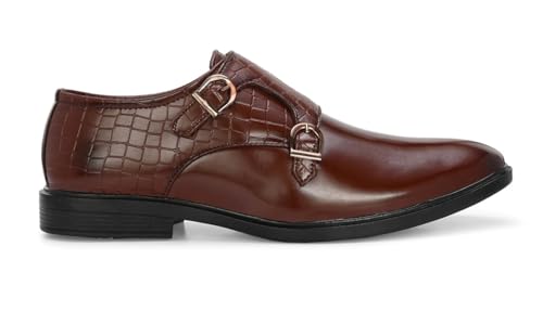 Image of Massari Faux Leather Monk Strap Formal Shoes for Men