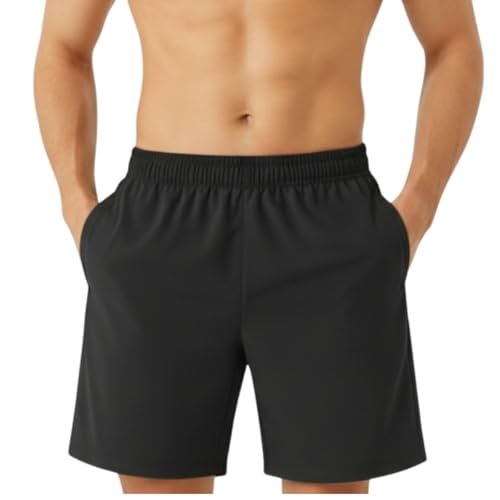 Image of NINQ Workout Half Pant for Man | Gym Shorts for Men with Drawstring Waist & 2 Zipper Pockets | Stylish Lightweight Shorts Pant for Men Sports
