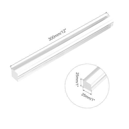 Image of MECCANIXITY Acrylic Square Rods 1 inchx12 inch Clear Acrylic Dowel Rods Sticks