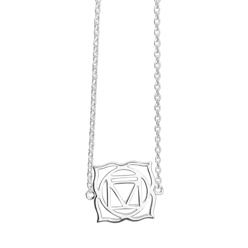 Pendentif chakra racine en argent 925, collier mandala d'exception ciselé