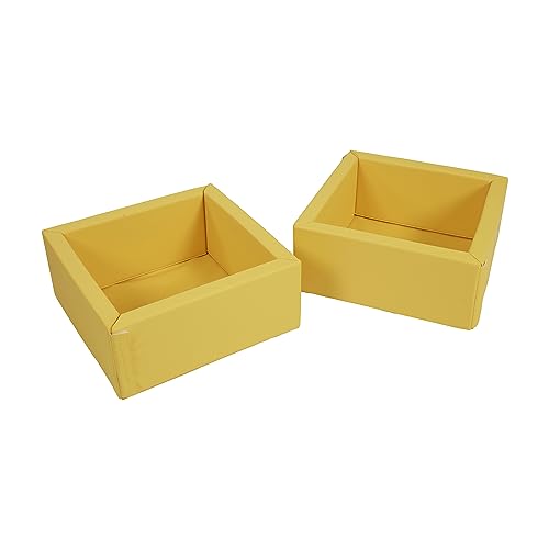 Image of ECR4Kids SoftZone Play Patch Toy Bins, Beginner Playset, Yellow, 2-Pack