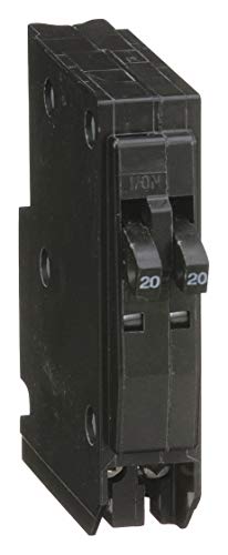 Plug In Circuit Breaker, QOT, Number of Poles 1, 20/20 Amps, 120/240VAC, Tandem