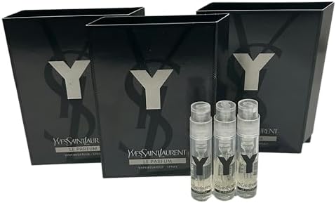 Yves Saint Laurent YSL Y LE PARFUM Men Sample Perfume Spray Trial Size Partially Filled Vials 1.2 ml / 0.04 fl oz (set of 3)