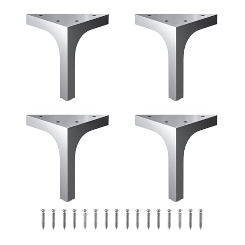 Lab Rated 1600lb Capacity - 4.75 Inch Modern Satin Nickel Furniture Legs