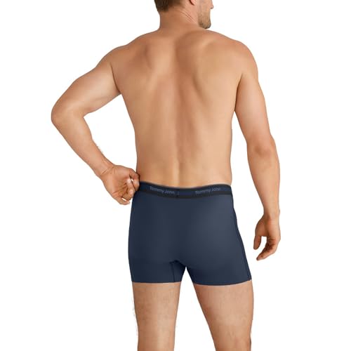 Tommy John Men's Comfort Micro Trunk Boxer Brief Underwear - 4" 3-Pack, 4-Way Stretch, Stay-Put Waistband, Support Pouch3