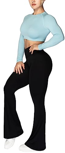Sunzel Flare Leggings, Crossover Yoga Pants with Tummy Control, High-Waisted and Wide Leg