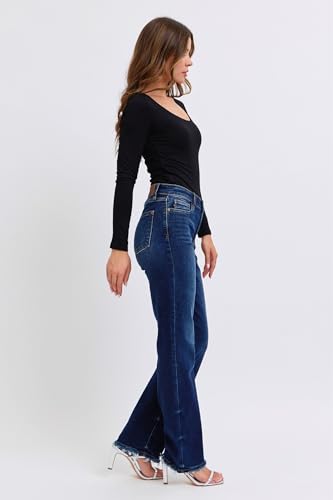 Judy Blue - Selena Mid Rise Straight Leg with Fray Hem Jeans4