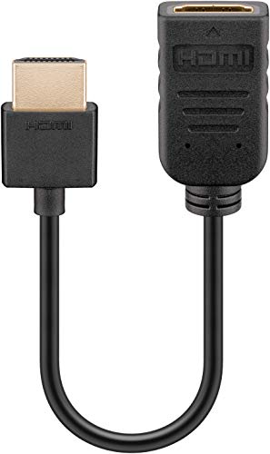 Goobay 49979 Adaptador HDMI Flex, cable de extensión corto macho  hembra para extender y conectar Fire TV Stick, Chromecast, Roku, 0.20m