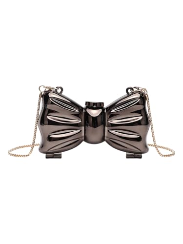 Image of QWINEE Women Mini Clutch Bowknot Cocktail Evening Bag Chain Strap Solid Mini Crossbody Bag for Party