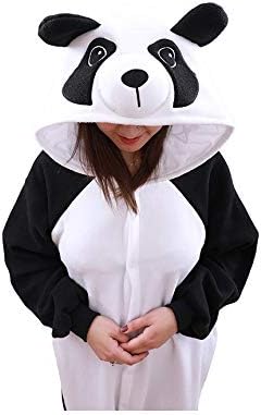 Wanziee Unisex Panda Onesie Adult Pajamas - Plush One Piece Cosplay Animal Hoodie Costume S M L XL