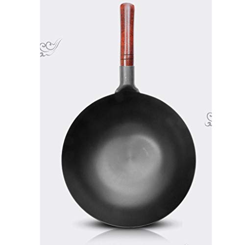Wok tradicional de hierro fundido con mango de haya desmontable miniatura 3