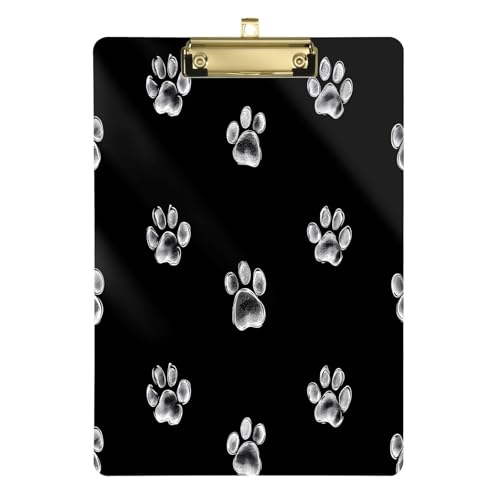 Porte-bloc blanc acrylique transparent 22,9x31,8 cm avec clip en métal doré pour bureau