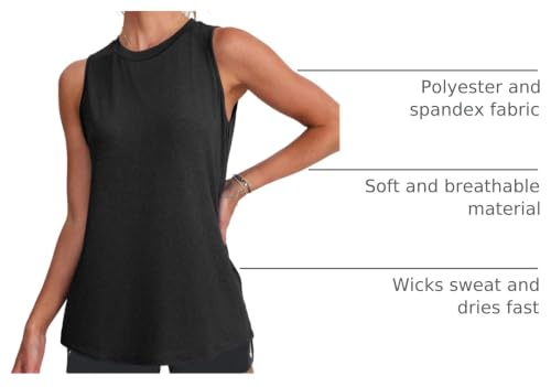 Image of Womens Workout Tank Tops Lightweight Sleeveless Shirts for Women Loose Fit Tops for Athletic Running Tennis Yoga