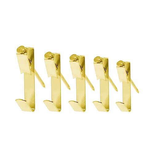 Image of 50LB Picture Hooks, Gold, Heavy Duty, Drywall & Wood, 50 Pieces with Screws, Easy Install & Store, Wide Application