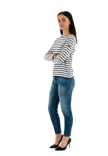 Saint James Da. Bretagne Shirt Gr. 38 bis Gr. 48, Farbe:Neige/Marine, Größe:36