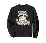 Photo Gallery vintage cottagecore raccoon fiocco floreale pastello felpa Photo Gallery vintage cottagecore raccoon fiocco floreale pastello felpa