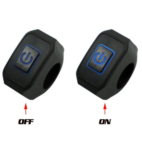 Image of Cloudzy 22mm Motorcycle Handlebar 1 Way Switch,Motorbike ATV Light Switch Control Button Waterproof Universal for Headlight (Yellow)