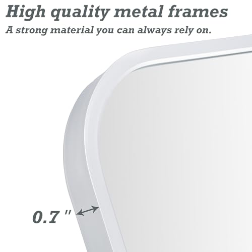 Image of 57x16 Door Hanging Full Length Mirror, Floor (Height 5.7ft just Body in 1.3ft) or Wall Mounted Metal Frame Rectangle Dressing Mirrors for Bathroom Bedroom Living Room 57 inch Silver