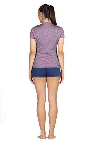 Icyzone Workout Running Tshirts For Women - Fitness Athletic Yoga Tops Exercise Gym Shirts (Pack Of 3) (S, Charcoal/Lavender/Peach) #TOP4