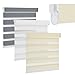 No Drill Blinds for Windows Custom - Beige Zebra Shades Cordless, Light Filtering Window Blinds Made to Measure, Easy Install Tension System
