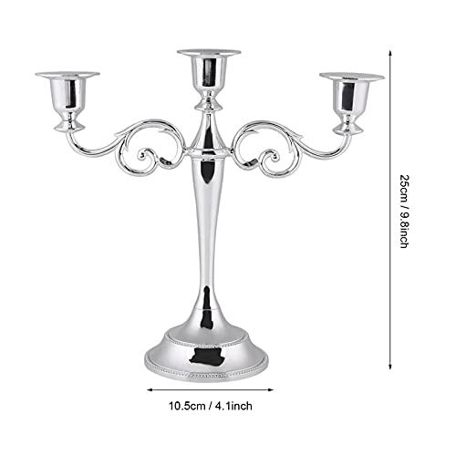 Tyenaza Metal Candle Holder with 3 Arms Candelabra Centrepiece Gold Candelabra Candle Holder Candlestick Holder for 1 Inch Diameter Pillar Candles Antique Candle Stand for Wedding Party Home Decor - Image 2