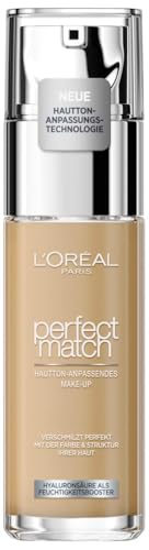 L'Oréal Paris Make up, Flüssige Foundation mit Hyaluron und Aloe Vera, True Match Make-Up, Nr. 6.N Honey, 30 ml