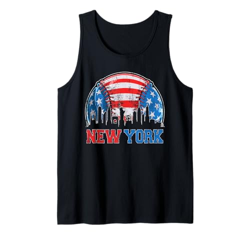 New York NY Skyline Baseball Vintage Met at Gameday Tank Top
