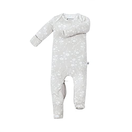 Image of GUNAMUNA Convertible Baby Footie Pajamas, 2-in-1 Romper with Diaper-ZiP, Fold-Over Mittens & Cuffs