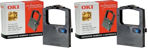 Cinta OKI 9002309 para evitar textos borrosos en impresoras ML380 negro pack doble