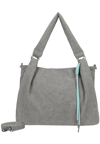 Sac cabas similicuir femme grand sac à main festival aspect suède gris bleu