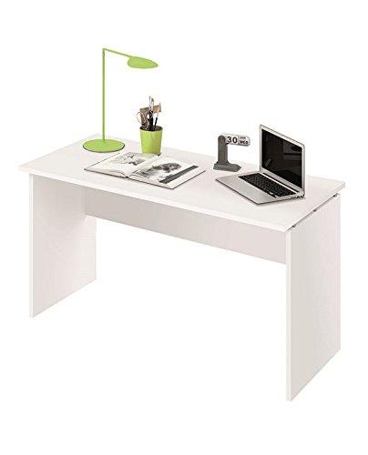 LIQUIDATODO ® - Mesa de despacho moderna y barata de 120 cm en blanco alto brillo
