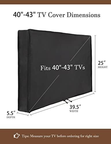 iBirdie Outdoor TV Cover 40 to 43 inch Waterproof, Cover Size 39.5''W x 25''H, Weatherproof, with Zipper for Outside Fla - Additional View