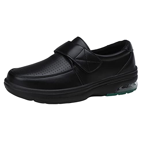 Genérico Sapatos Mujer Zapatillas Sneakers Mujer Zapatos de Fondo Hook & Loop Cojín Zapatos Suaves para Mujeres Zapatos Femeninos Casual Women's Zapatillas Mujer Street Zapatillas (Black, 37)