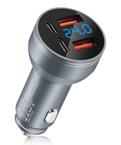 Chargeur Allume-Cigare AIYEEN 126 W Tout métal USB-C, Adaptateur Allume-Cigare Rapide 4 Ports avec Double PD 45 W et Double QC3.0 18 W USB-A, Chargeur...