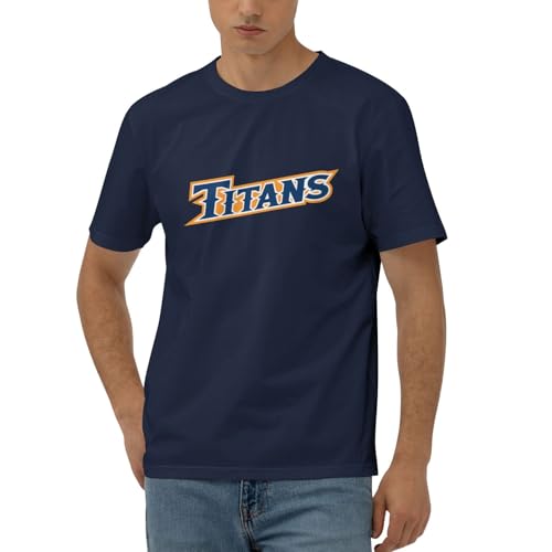 Cal State Fullerton Titans T-Shirt Men's Classic Basic Homecoming Basic Spring Short Sleeve Tops Navy Blue