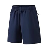 Zzalalana Boys Girls Athletic Shorts Summer Casual Elastic Waist Running Shorts Youth Kids Short Pants with Pockets Blue
