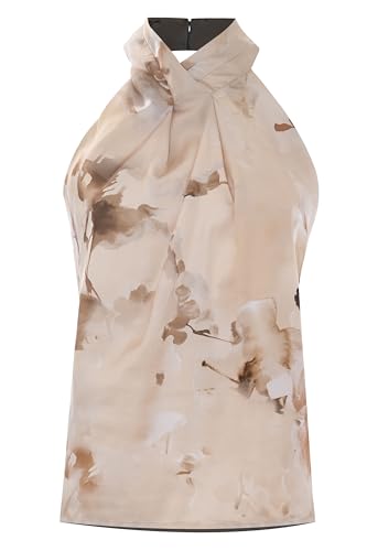 Kocca - Haut à Col Américain en Polyester, Élégant et Contemporain, Fermeture à Bouton, Coupe Régulière, Fant.marron/noisette, X-Small