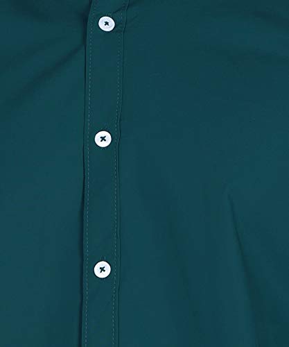 Image of Fifth Anfold Men's Pure Cotton Solid Color Mandarin Collar Full Sleeve Casual Wear Shirt, Office Wear for Men