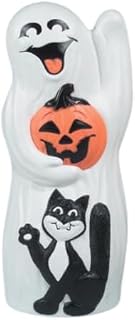 Halloween Blow Mold Ghost with Black Cat