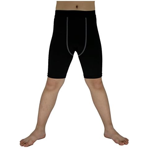 LANBAOSI Boys Compression Sports Shorts Black Cover