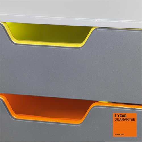 Durable 760527 Pojemnik Varicolor 5 (z pięcioma kolorowymi szufladami), wielokolorowy.