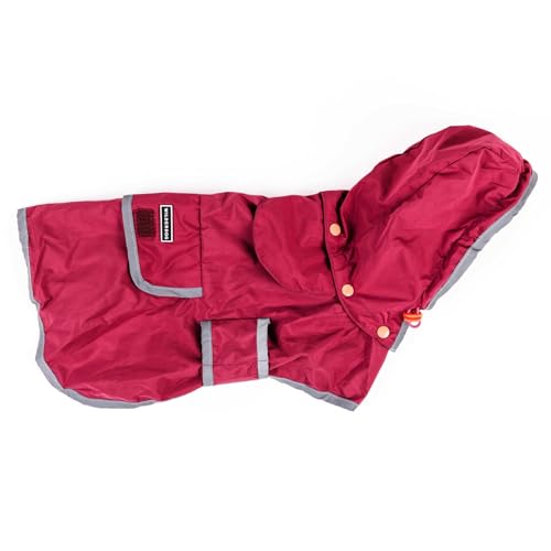 Wilderdog Dog Jacket Waterproof Raincoat with Breathable Interior, Removable Hood,