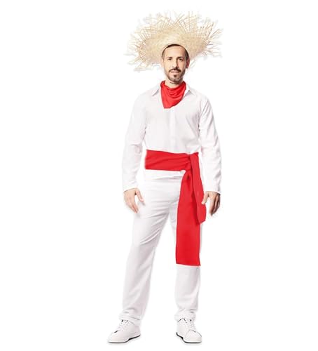 Genérico Pantalon San Fermin Blanco Adulto (Talla S-M)